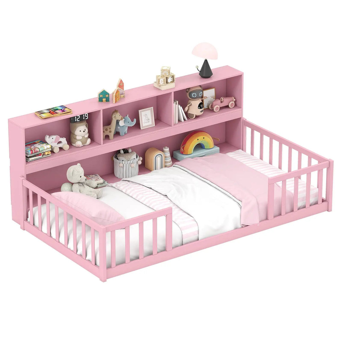 Twin Size Montessori Floor Bed with Bookcase, photo 3 of 3