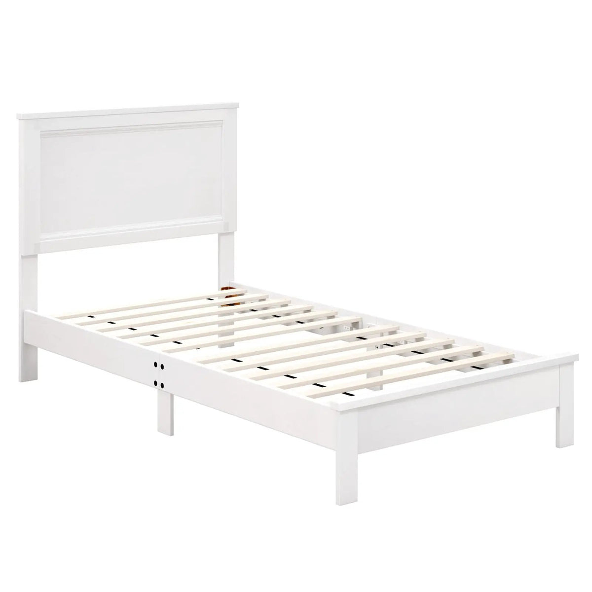Twin Size Wooden Bed Frame with Headboard and Slat Support, photo 3 of 9