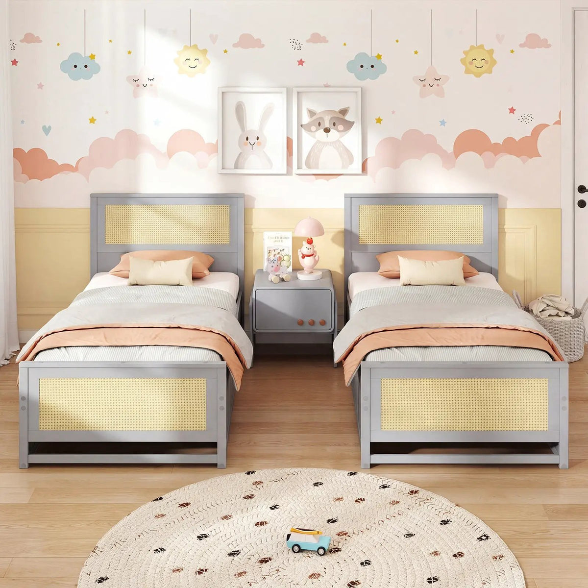 Twin Size Rattan Bed Frame with Storage Drawers, photo 4 of 24