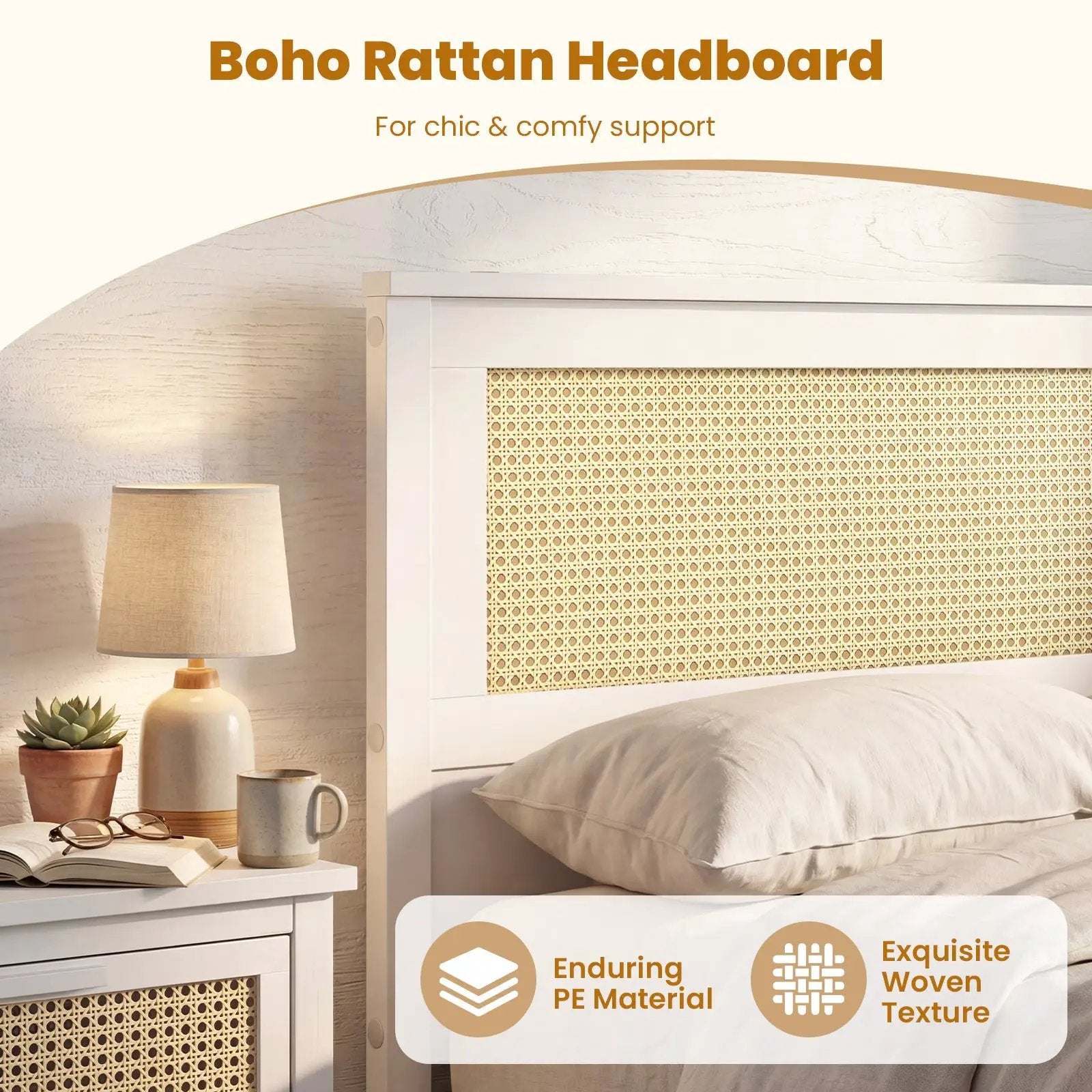 Twin Size Rattan Bed Frame with Storage Drawers by DirectDeals
