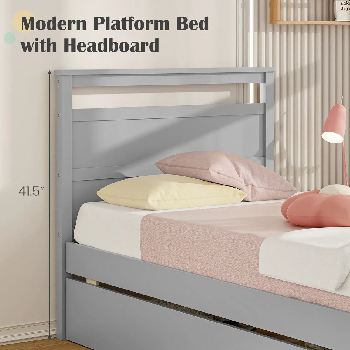 Twin Size Wooden Bed Frame with 2 Drawers for Teens and Adults, photo 7 of 9