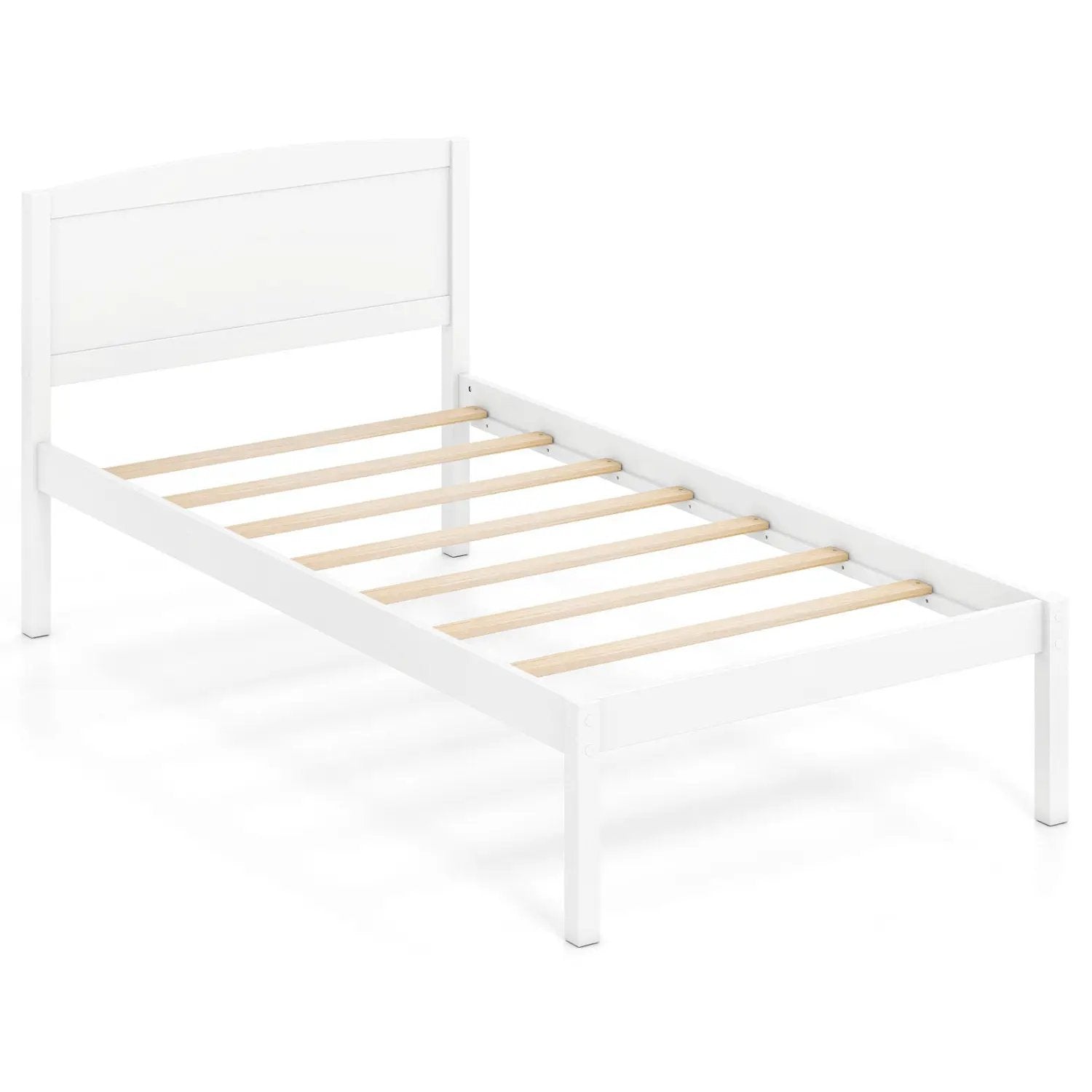 Twin Platform Bed Frame with Curved Headboard by DirectDeals