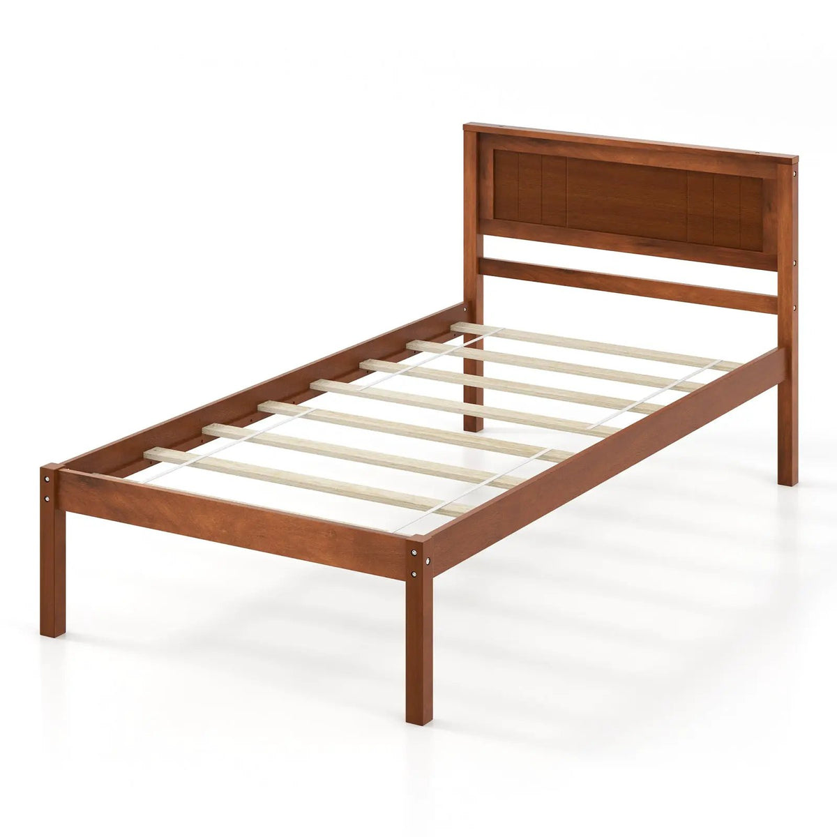 Twin/Full/Queen Size Bed Frame with Wooden Headboard and Slat Support, photo 10 of 10