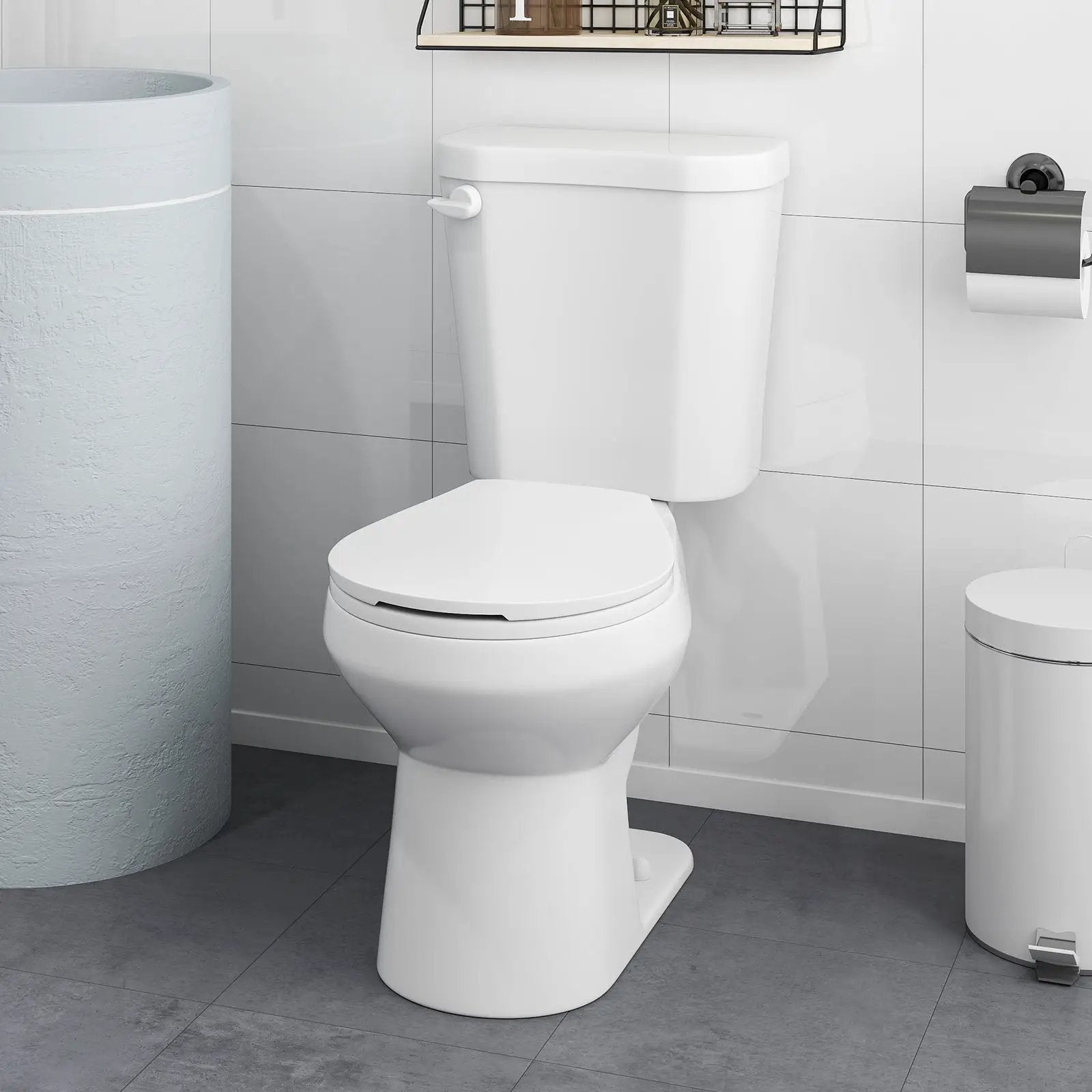 Two-Piece Round Toilet with 17.5 inch ADA Comfort Chair Height Seat by DirectDeals
