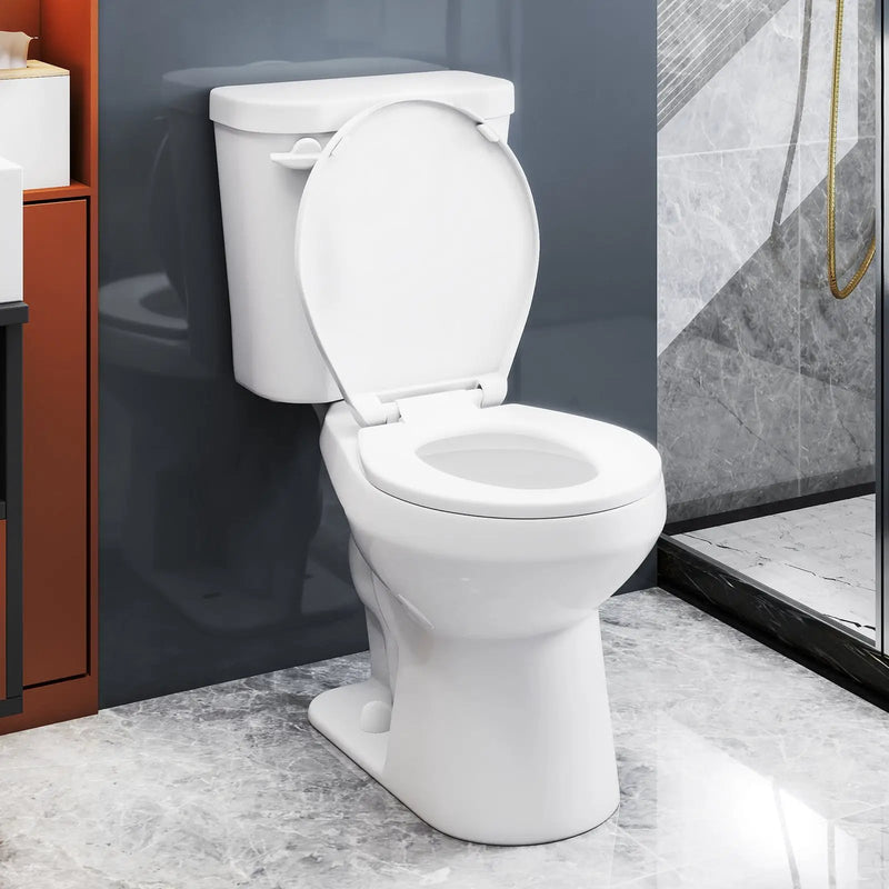 Two-Piece Round Toilet with 17.5 inch ADA Comfort Chair Height Seat by DirectDeals