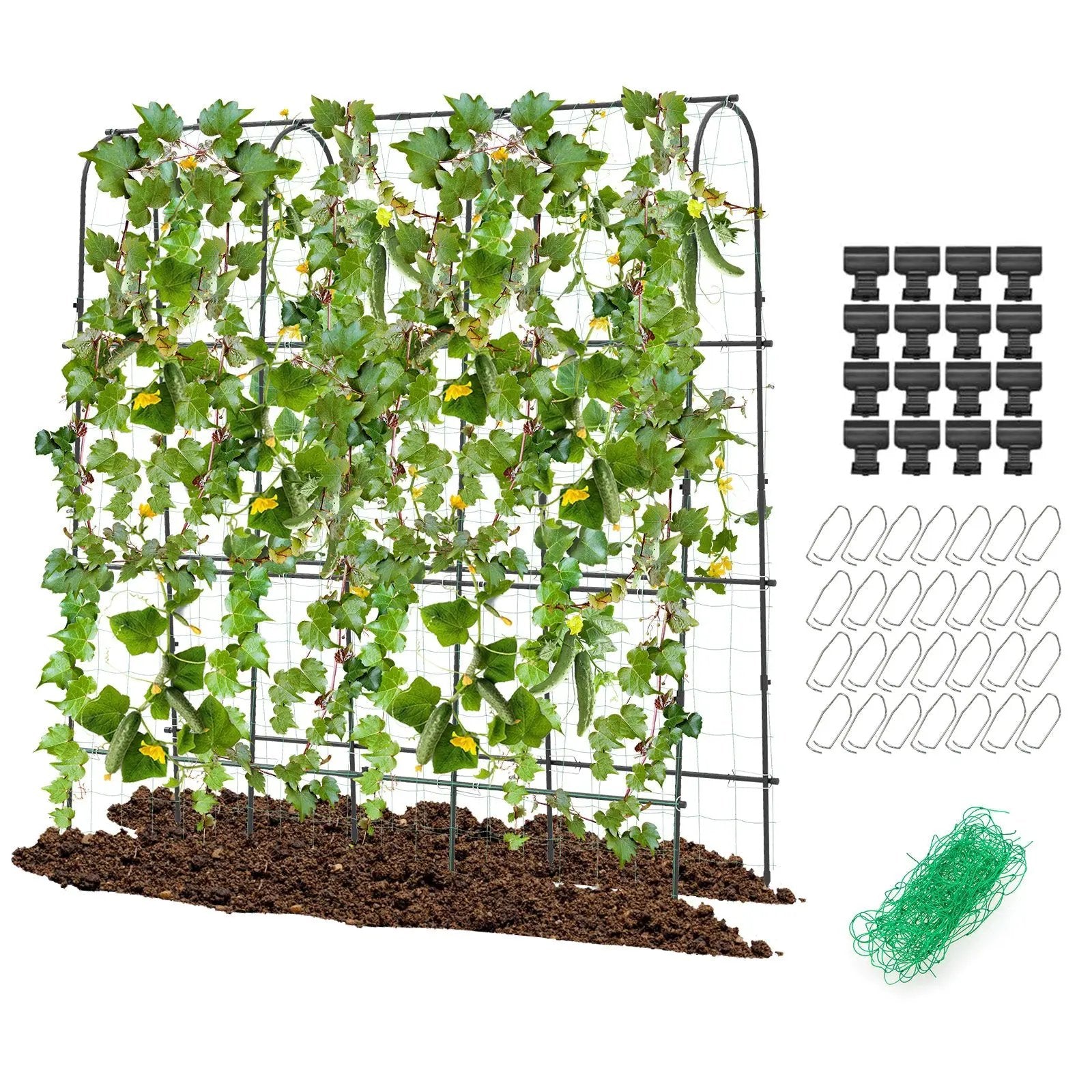 71 x 71 Inch U-Shaped Tall Garden Arched Trellis for Climbing Plants by DirectDeals