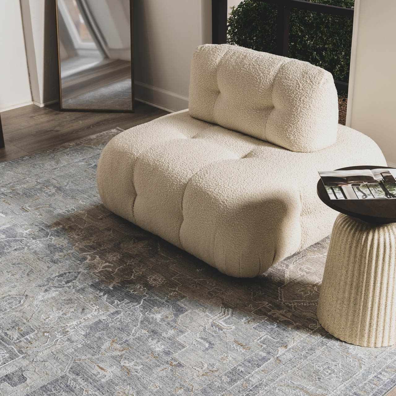 Ulubey Distressed Gray Thick Luxe Area Rug by Boutique Rugs