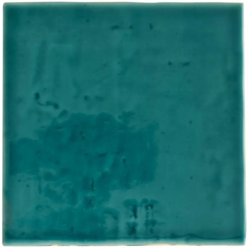 Turquoise Blue 6x6 Glossy Square Porcelain Tile (19 pack, 4.65 sq ft/case) by Apollo Tile