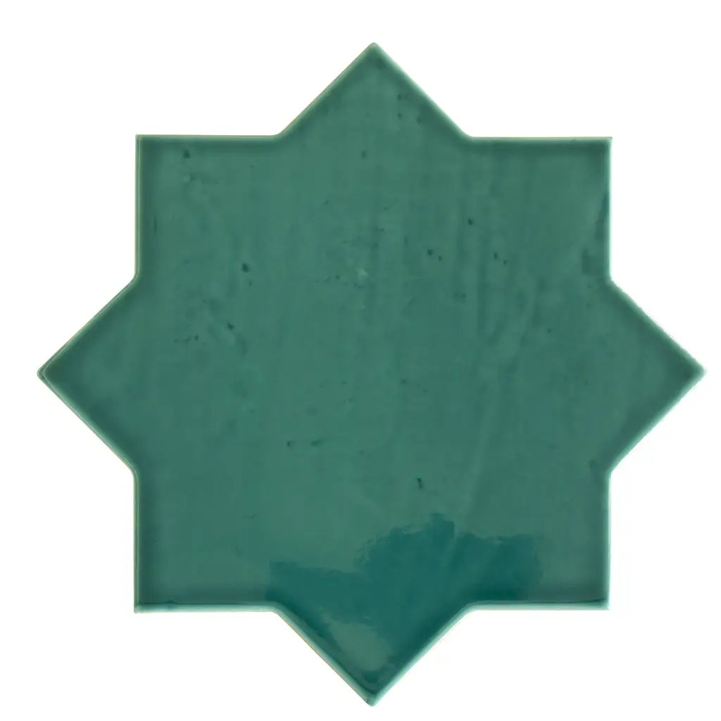 Turquoise Blue 7x7 Glossy Star Porcelain Tile (16 pack, 6.46 sq ft/case) by Apollo Tile