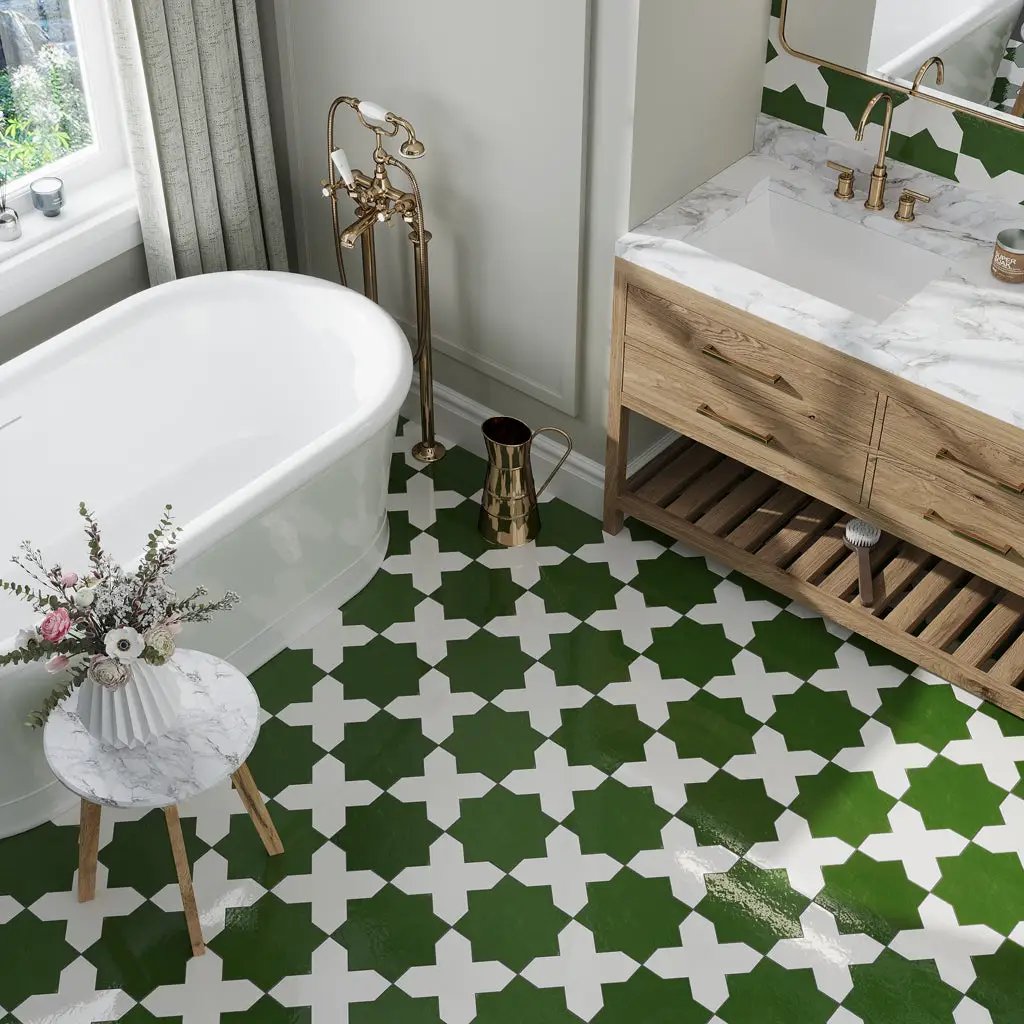 Pearl White 7x7 Glossy Cross Porcelain Tile (16 pack, 5.6 sq ft/case) by Apollo Tile