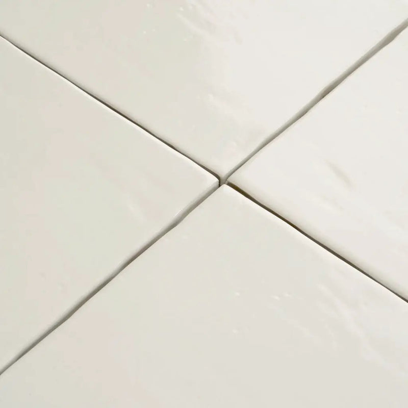 Pearl White 6x6 Glossy Square Porcelain Tile (19 pack, 4.65 sq ft/case) by Apollo Tile