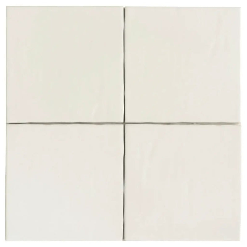 Pearl White 6x6 Glossy Square Porcelain Tile (19 pack, 4.65 sq ft/case) by Apollo Tile