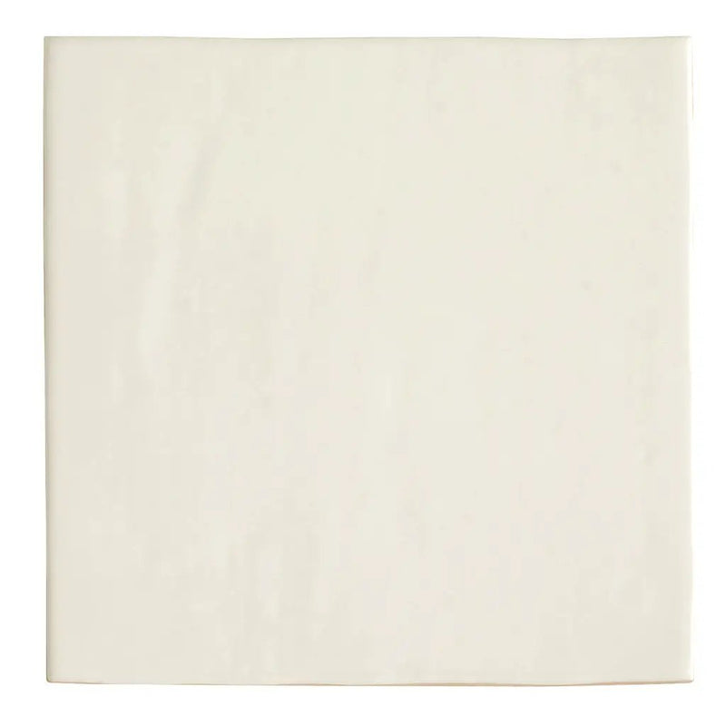 Pearl White 6x6 Glossy Square Porcelain Tile (19 pack, 4.65 sq ft/case) by Apollo Tile