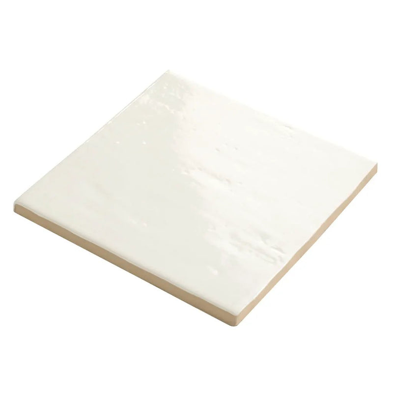 Pearl White 6x6 Glossy Square Porcelain Tile (19 pack, 4.65 sq ft/case) by Apollo Tile