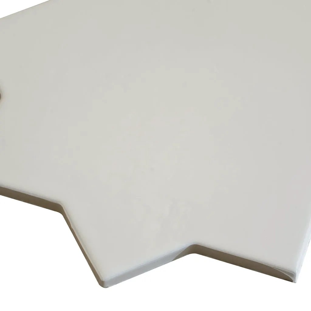Pearl White 7x7 Glossy Star Porcelain Tile (16 pack, 6.46 sq ft/case) by Apollo Tile