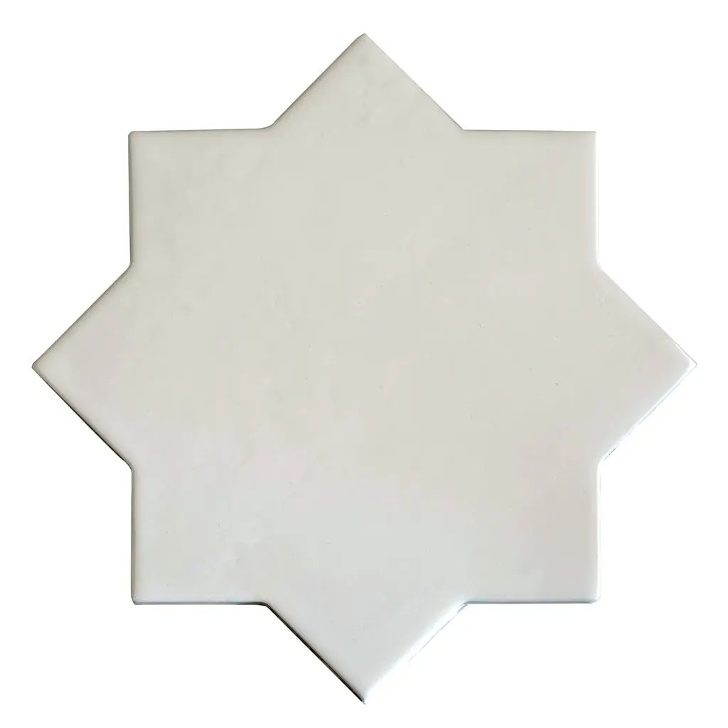 Pearl White 7x7 Glossy Star Porcelain Tile (16 pack, 6.46 sq ft/case) by Apollo Tile