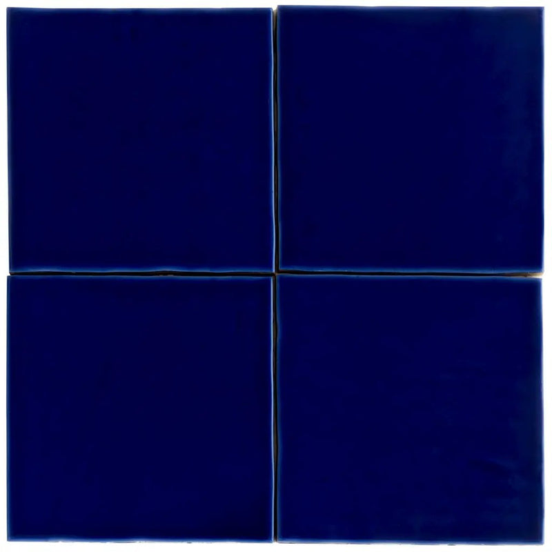 Royal Blue 6x6 Glossy Square Porcelain Tile (19 pack, 4.65 sq ft/case) by Apollo Tile