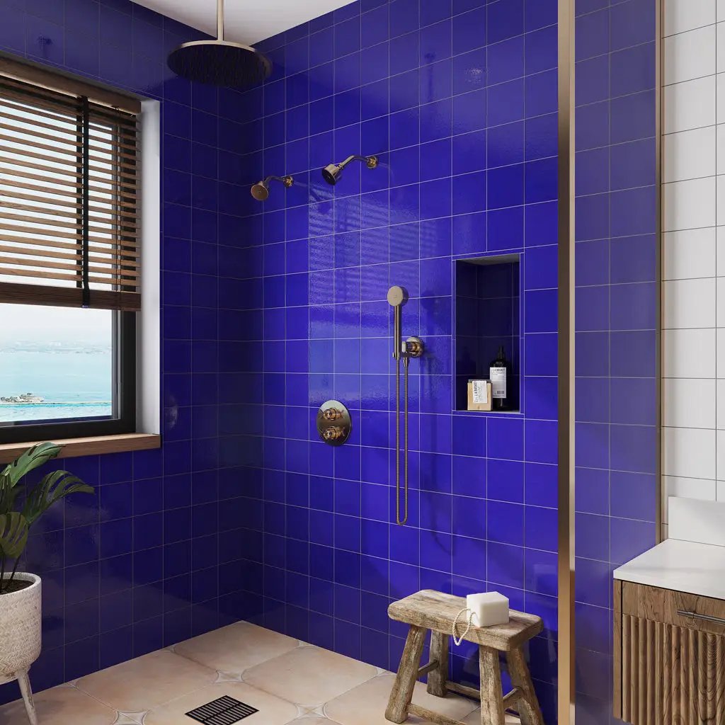 Royal Blue 0.6x12 Glossy Porcelain Bullnose Tile Trim (10 pack, 0.5 sq ft/case) by Apollo Tile