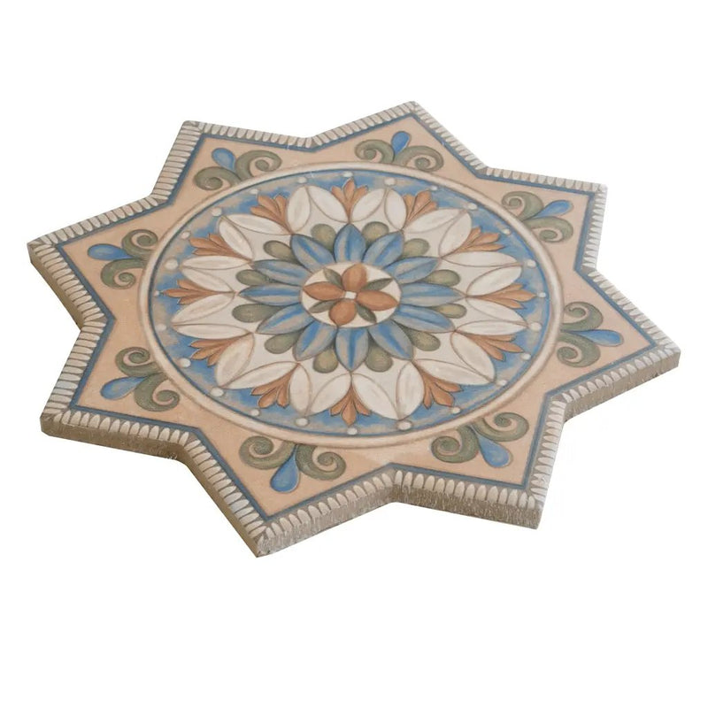 Terracotta Sage Green-Blue 7x7 Matte Star Porcelain Tile (16 pack, 6.46 sq ft/case) by Apollo Tile