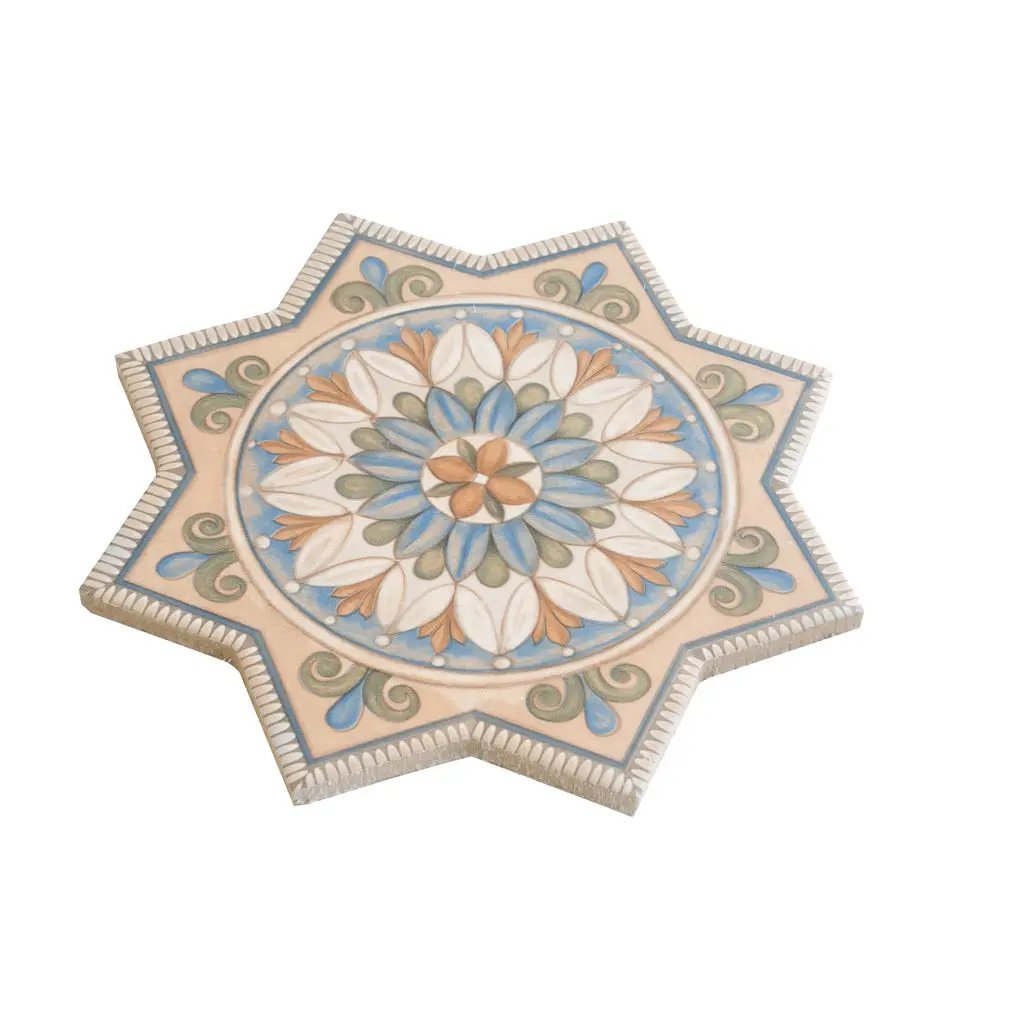 Terracotta Sage Green-Blue 7x7 Matte Star Porcelain Tile (16 pack, 6.46 sq ft/case) by Apollo Tile