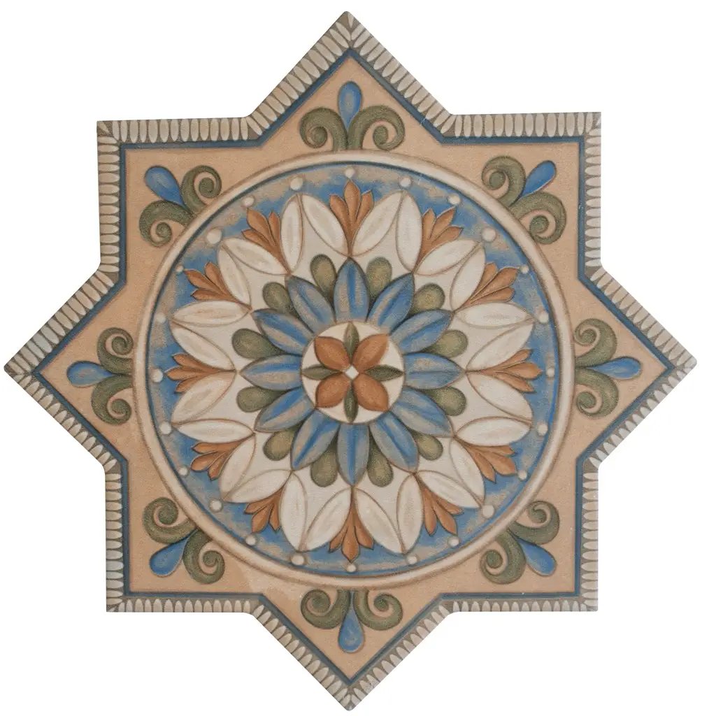 Terracotta Sage Green-Blue 7x7 Matte Star Porcelain Tile (16 pack, 6.46 sq ft/case) by Apollo Tile