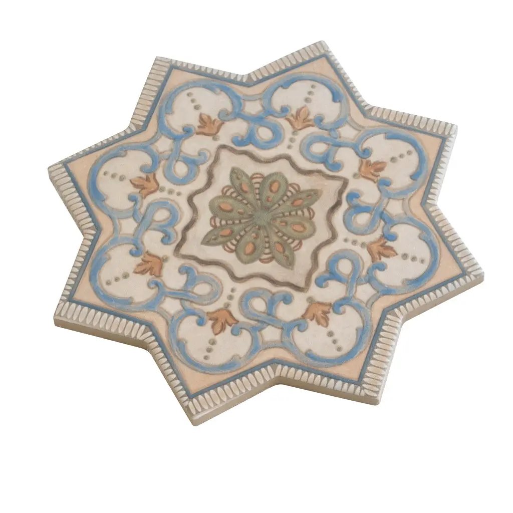 Terracotta Soft Gray-Blue 7x7 Matte Star Porcelain Tile (16 pack, 6.46 sq ft/case) by Apollo Tile