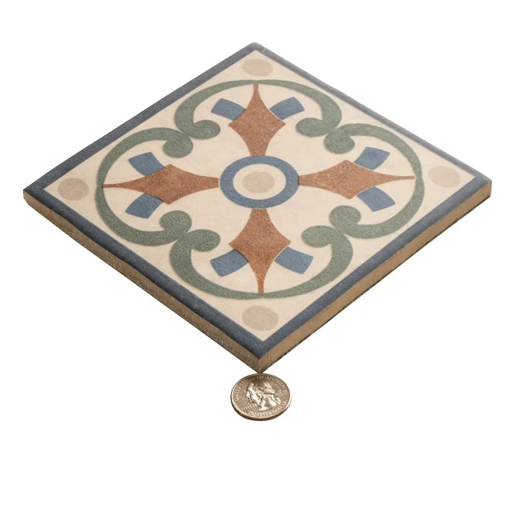Terracotta Blue Green 6x6 Matte Square Porcelain Tile (19 pack, 4.65 sq ft/case) by Apollo Tile