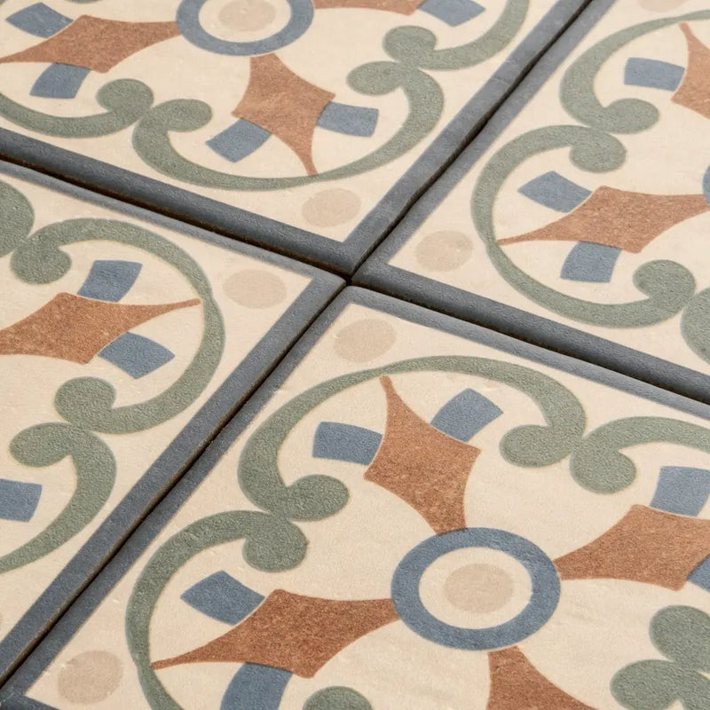 Terracotta Blue Green 6x6 Matte Square Porcelain Tile (19 pack, 4.65 sq ft/case) by Apollo Tile