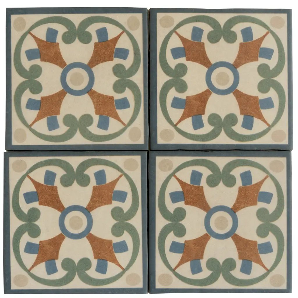 Terracotta Blue Green 6x6 Matte Square Porcelain Tile (19 pack, 4.65 sq ft/case) by Apollo Tile