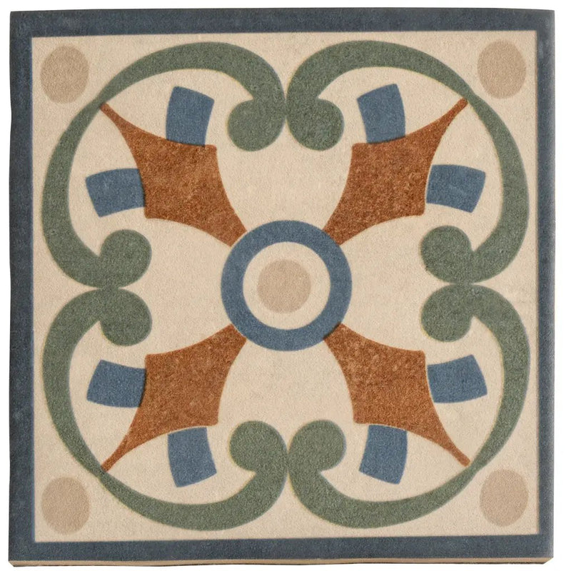 Terracotta Blue Green 6x6 Matte Square Porcelain Tile (19 pack, 4.65 sq ft/case) by Apollo Tile