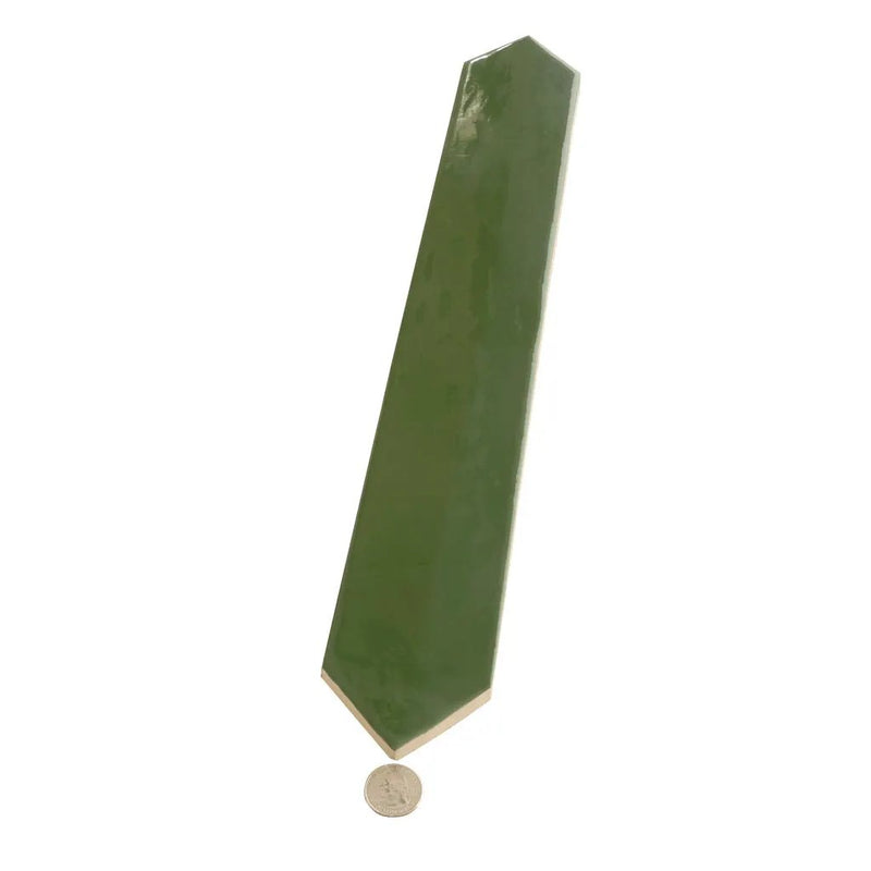 Deep Forest Green 3x19 Glossy Picket Porcelain Tile (20 pack, 7.65 sq ft/case) by Apollo Tile