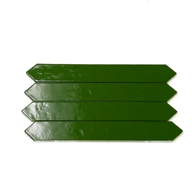 Deep Forest Green 3x19 Glossy Picket Porcelain Tile (20 pack, 7.65 sq ft/case) by Apollo Tile