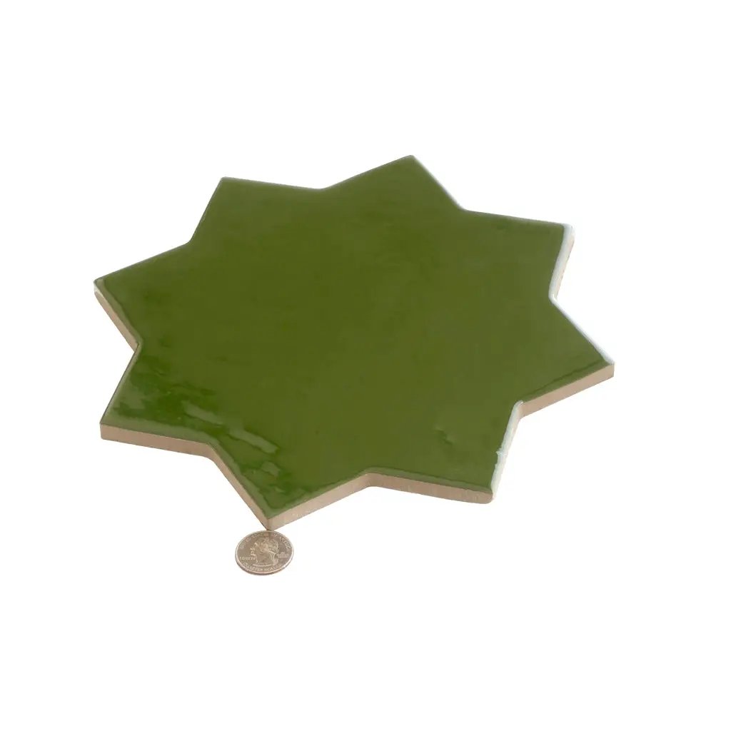 Deep Forest Green 7x7 Glossy Star Porcelain Tile (16 pack, 6.46 sq ft/case) by Apollo Tile