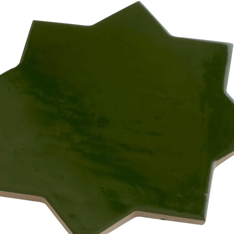Deep Forest Green 7x7 Glossy Star Porcelain Tile (16 pack, 6.46 sq ft/case) by Apollo Tile
