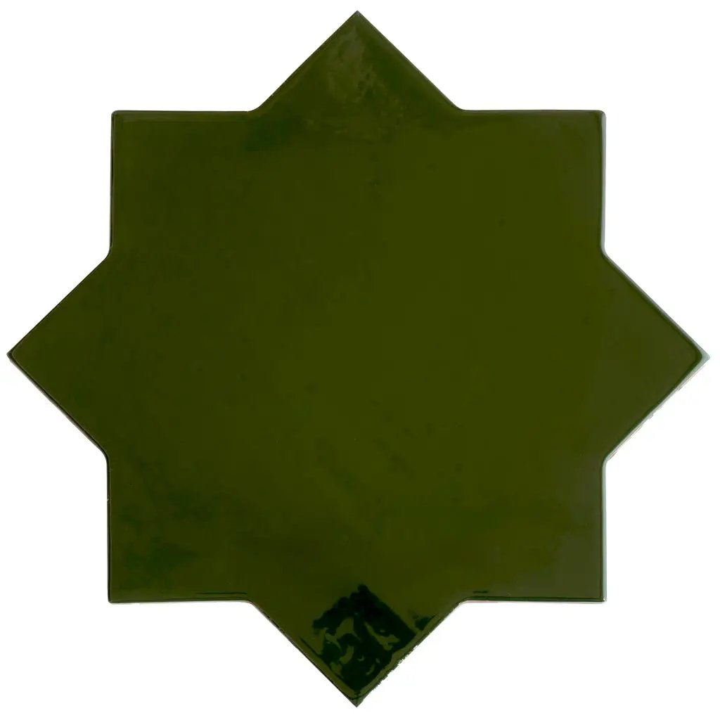 Deep Forest Green 7x7 Glossy Star Porcelain Tile (16 pack, 6.46 sq ft/case) by Apollo Tile