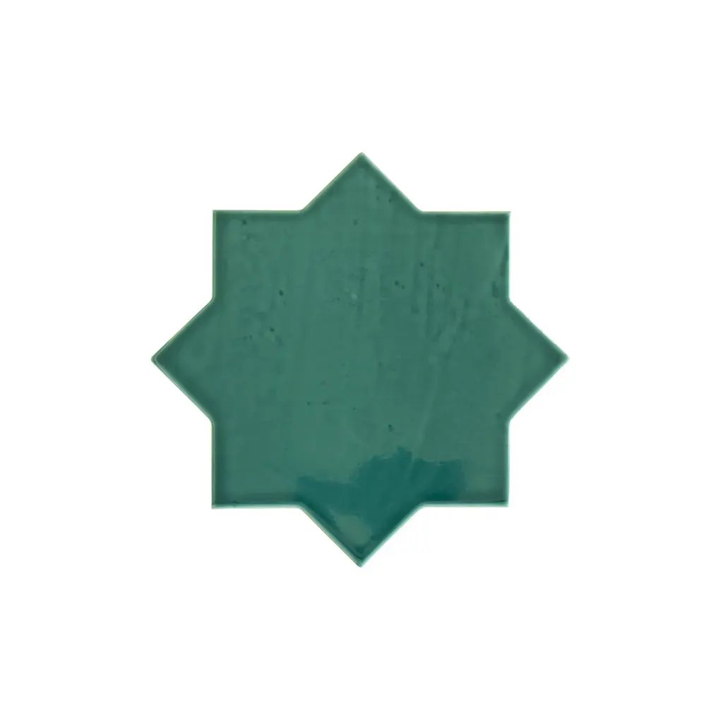 Turquoise Blue 7x7 Glossy Star Porcelain Tile (16 pack, 6.46 sq ft/case) by Apollo Tile