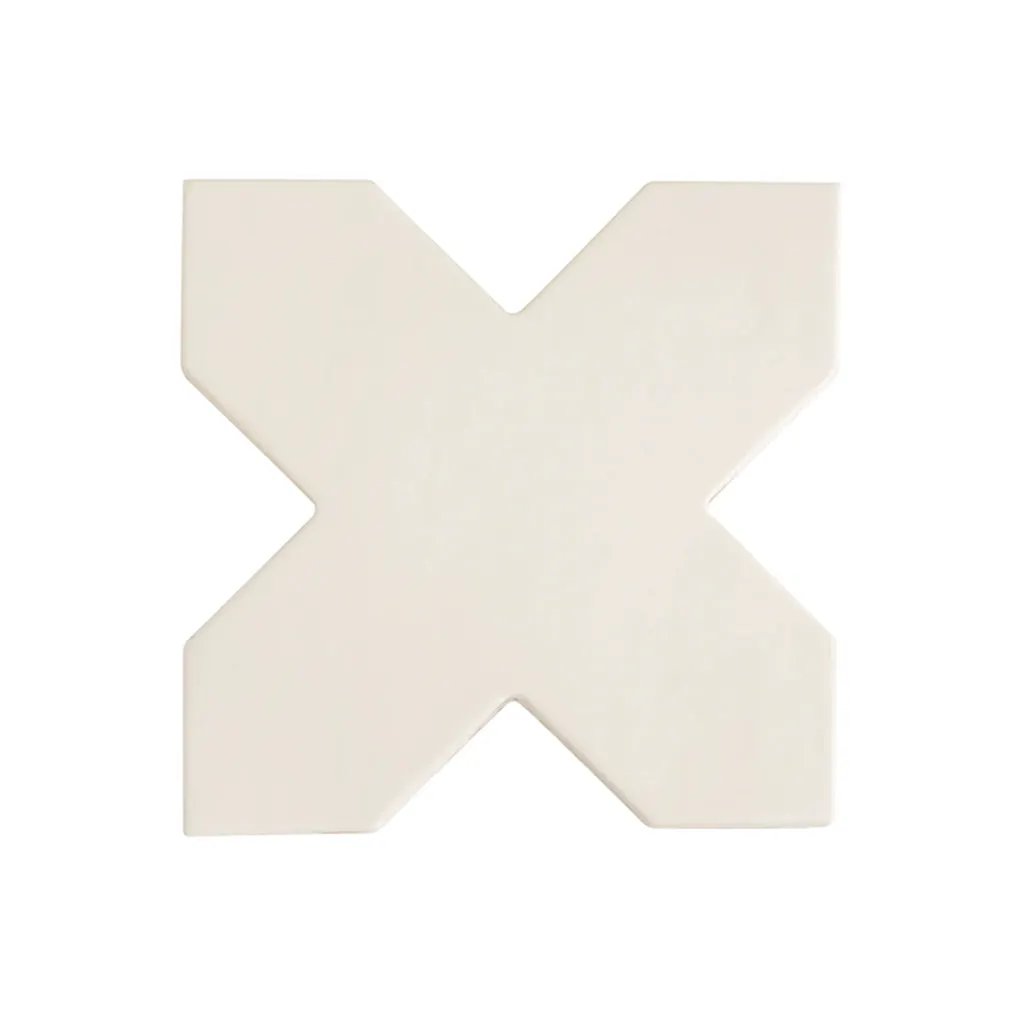 Pearl White 7x7 Glossy Cross Porcelain Tile (16 pack, 5.6 sq ft/case) by Apollo Tile