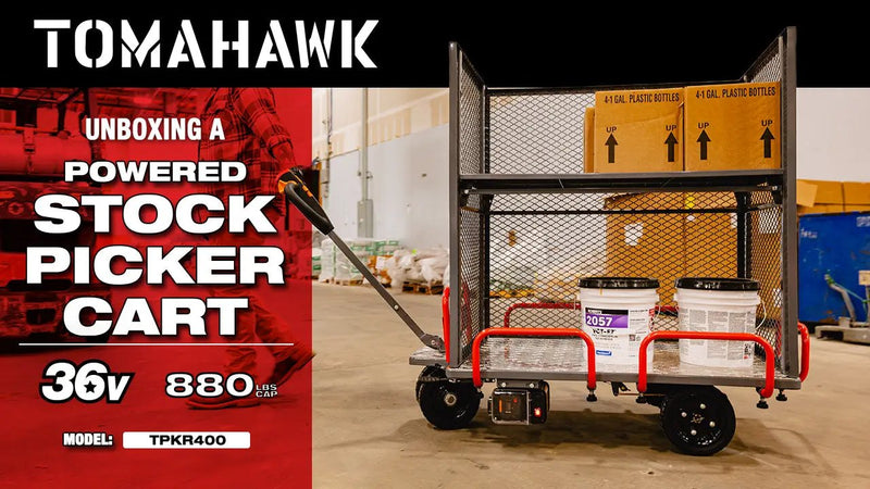 Powered Stock Picker 400kg Capacity for Warehouses, Shops & Material Handling by Tomahawk Power