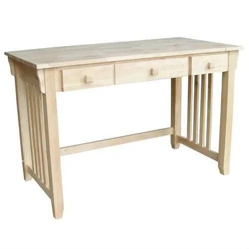 Unfinished Wood Computer Desk with Pull-Out Keyboard Tray and Drawer by HomePacific