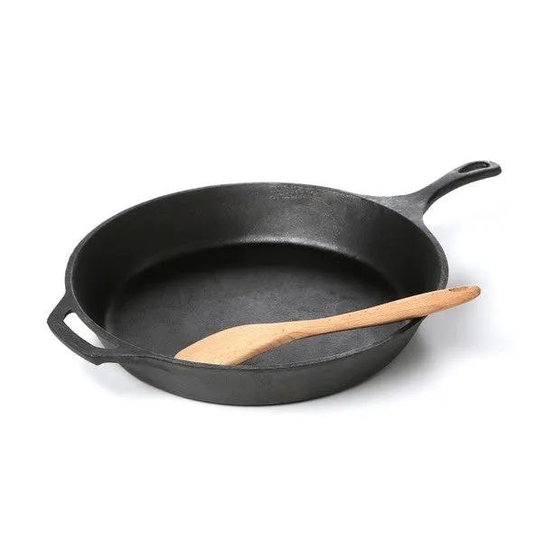 Pre-Seasoned Cast Iron 14-inch Round Skillet by HomePacific