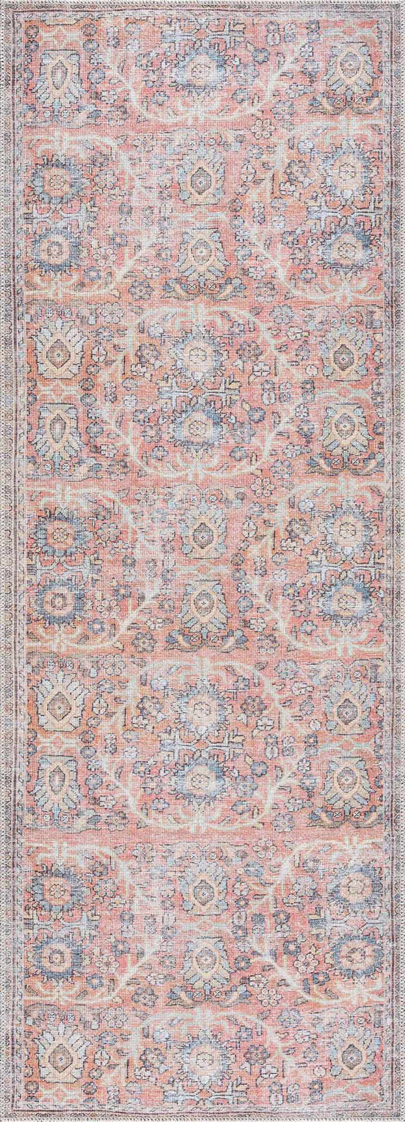 Urpi Rose & Blue Washable Area Rug by Hauteloom