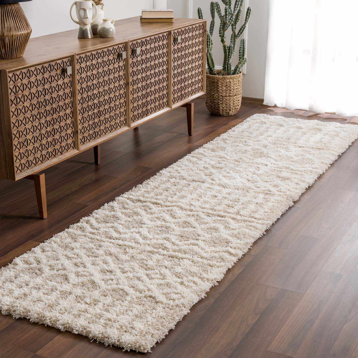 Prompton Cream Plush Area Rug by Boutique Rugs