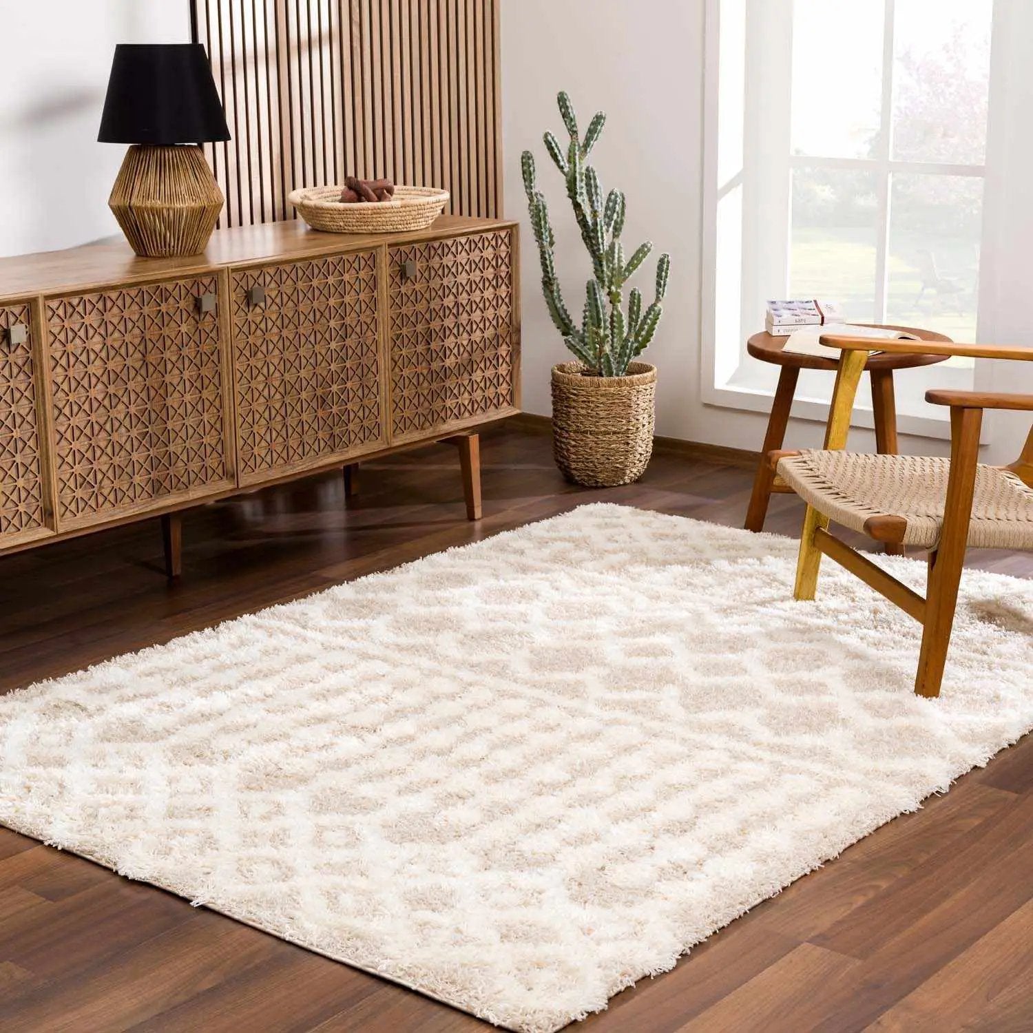 Prompton Cream Plush Area Rug by Boutique Rugs
