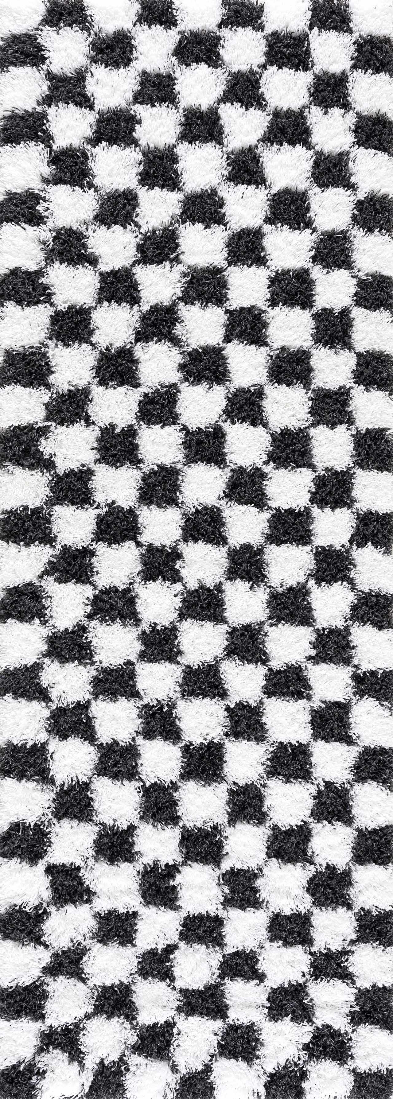Atira Black & White Checkered Area Rug by Hauteloom