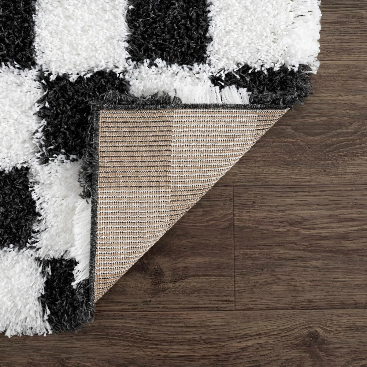 Atira Black & White Checkered Area Rug, photo 9 of 18