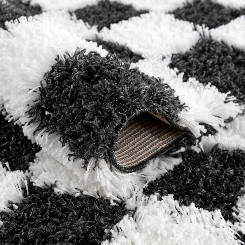 Atira Black & White Checkered Area Rug by Boutique Rugs