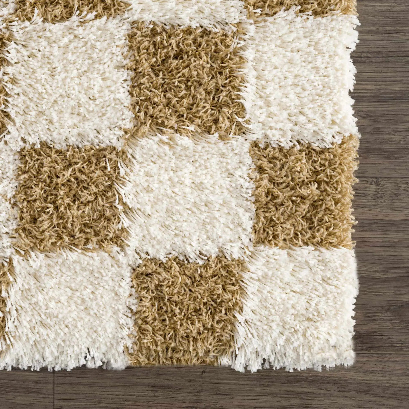 Atira Mustard Checkered Area Rug by Boutique Rugs