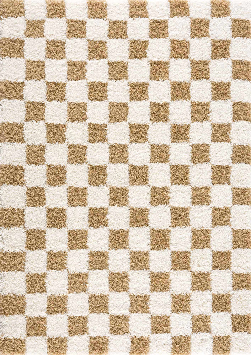 Atira Mustard Checkered Area Rug by Hauteloom