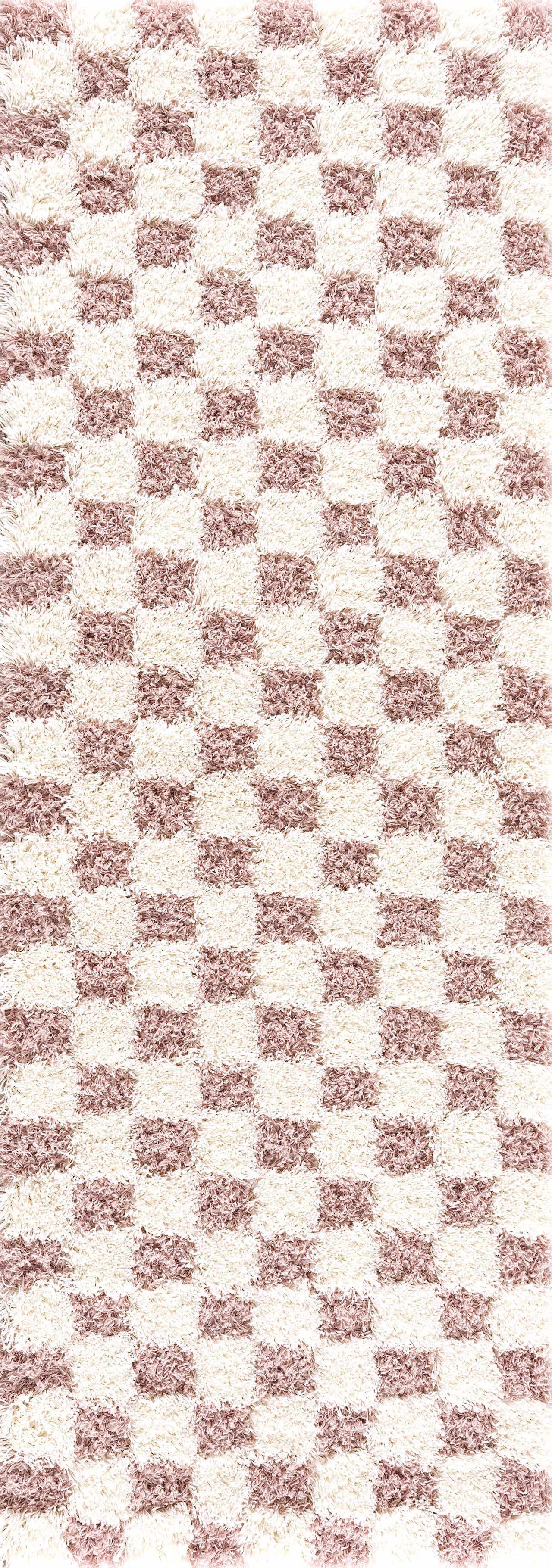Atira Pink Checkered Area Rug by Hauteloom