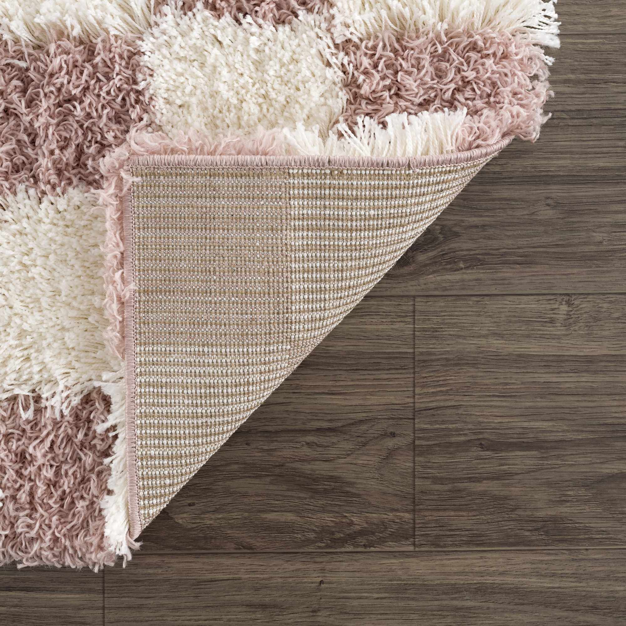 Atira Pink Checkered Area Rug by Hauteloom